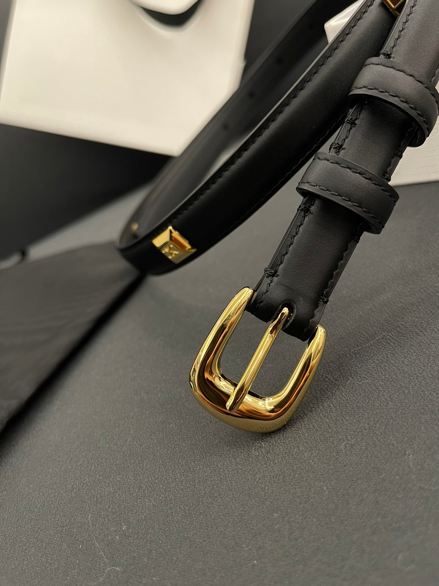 CELINE Black Studded Gold Belt - Image 4