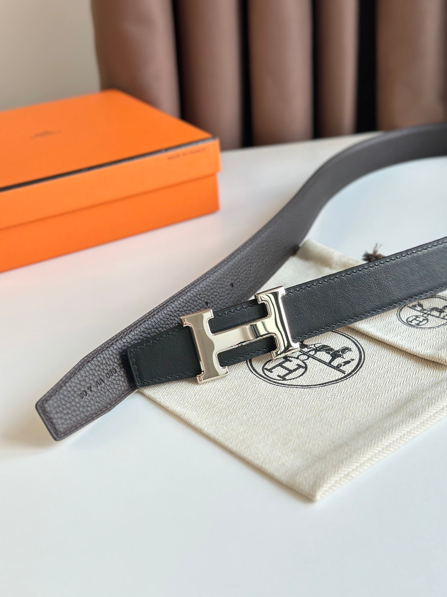 HERMES Black Silver H Strap - Image 4