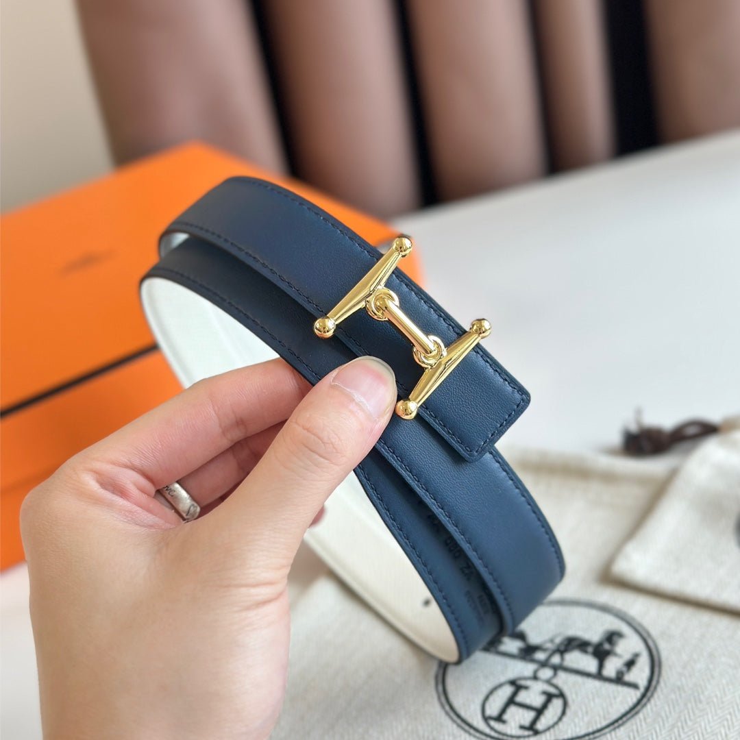HERMES Gold Plated Leather Belt - Image 4