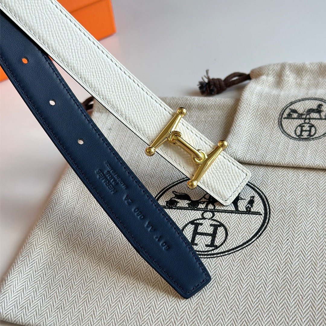 HERMES Gold Plated Leather Belt - Image 5