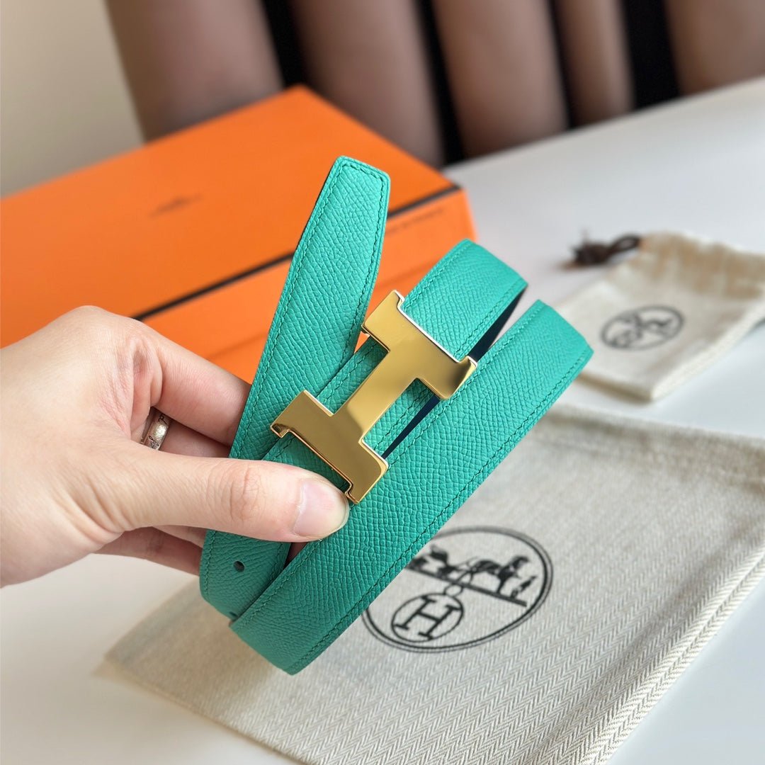 Alternative view of HM Gold Constance & Reverible Belt Blue Green Leather 125374