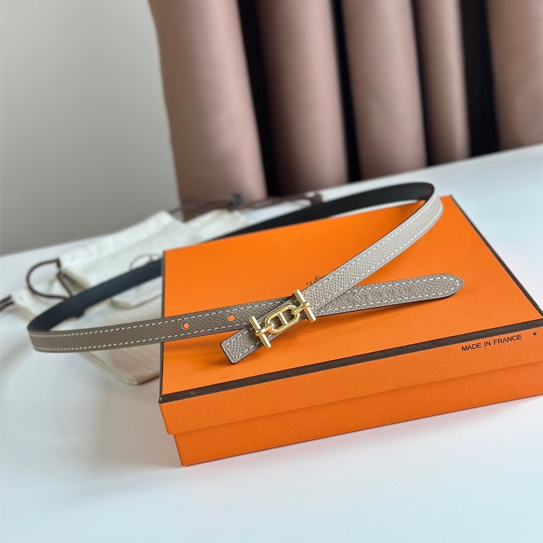 HERMES Black Gold Thin Belt - Image 3