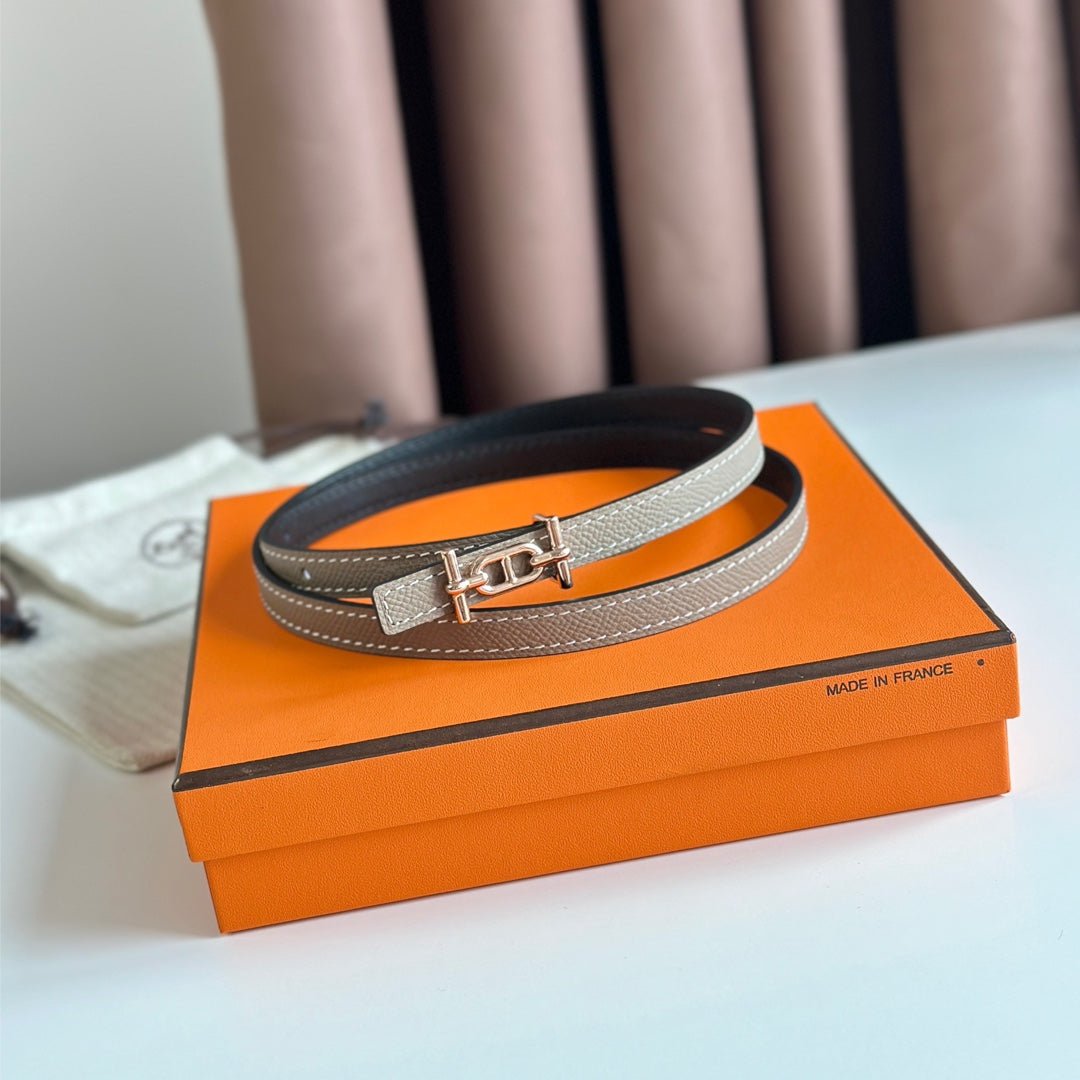 HERMES Black Rose Thin Belt - Image 7