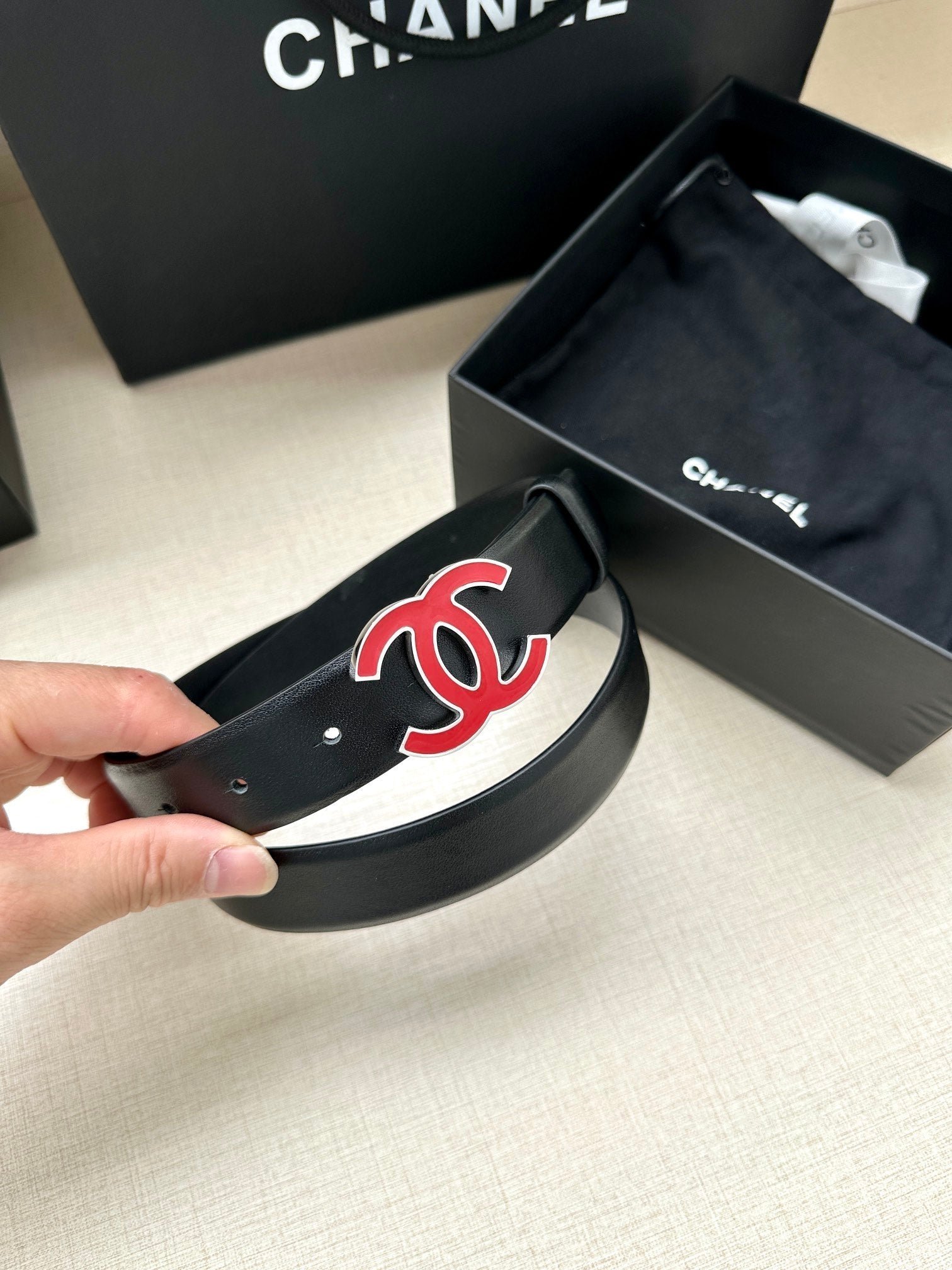 Alternative view of Chanel Black Red Enamel CC Belt