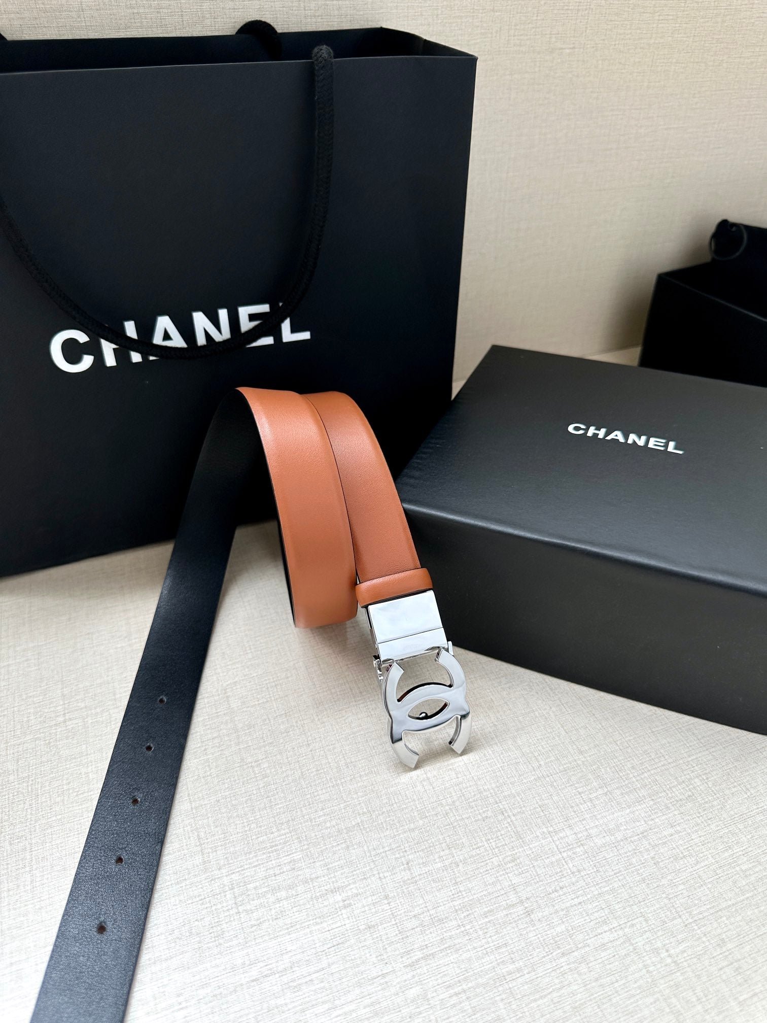 Chanel Cognac Silver Belt - Image 3