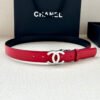 Chanel Red Silver Buckle Belt