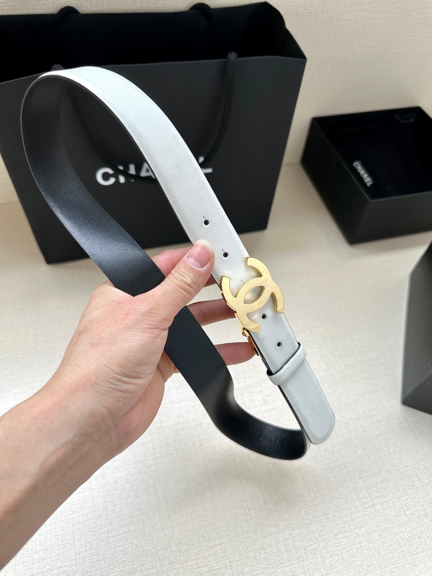 Alternative view of Chanel Cream Gold Buckle Belt