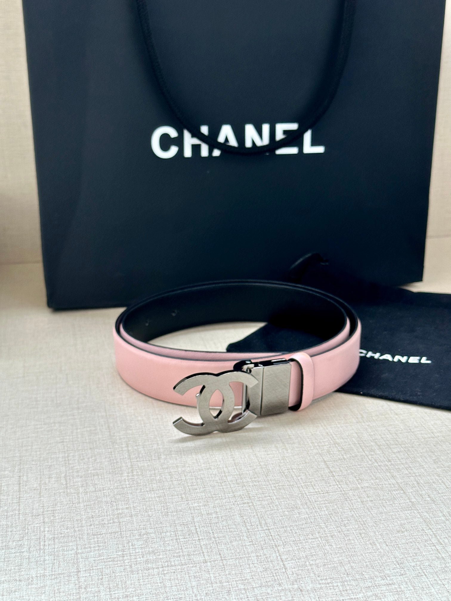 Alternative view of Chanel Pale Pink Silver Belt