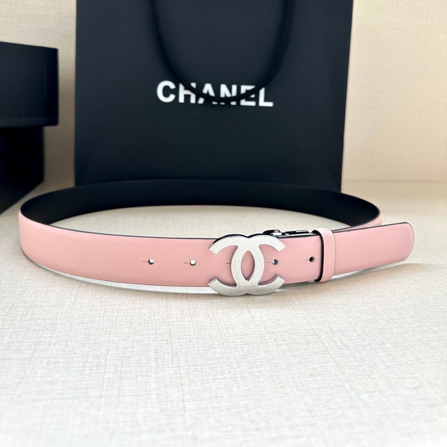 Chanel Pale Pink Silver Belt