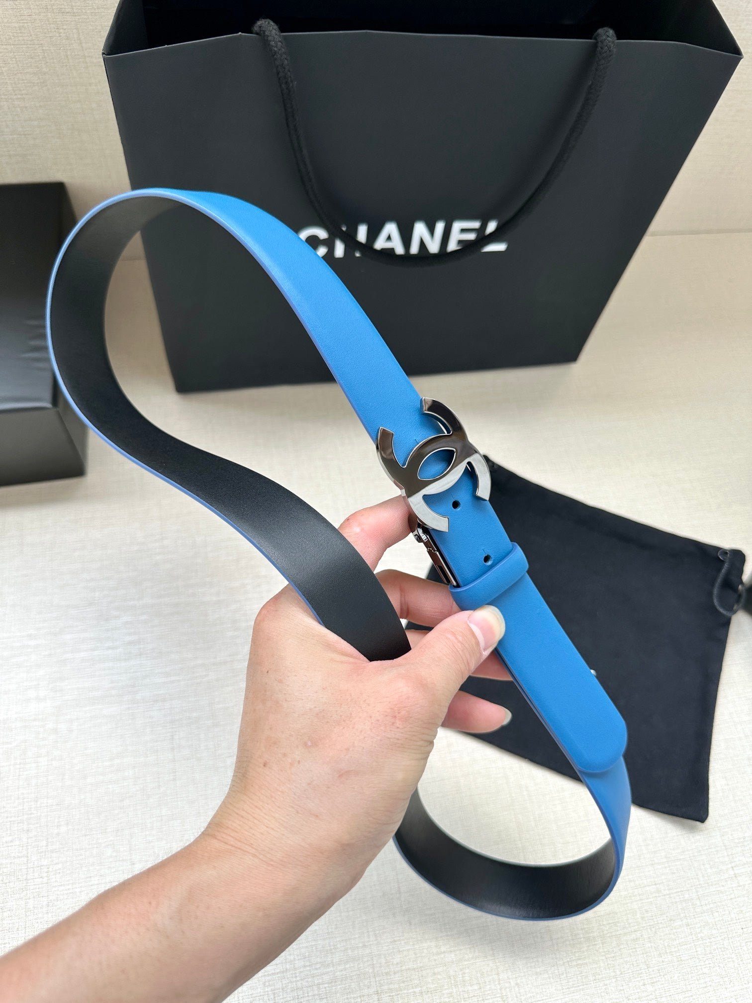 Chanel Bright Blue Belt - Image 5