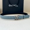 Chanel Blue Silver Buckle Belt