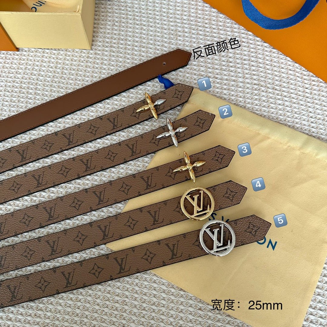 LV Canvas Gold Oval Belt - Image 7