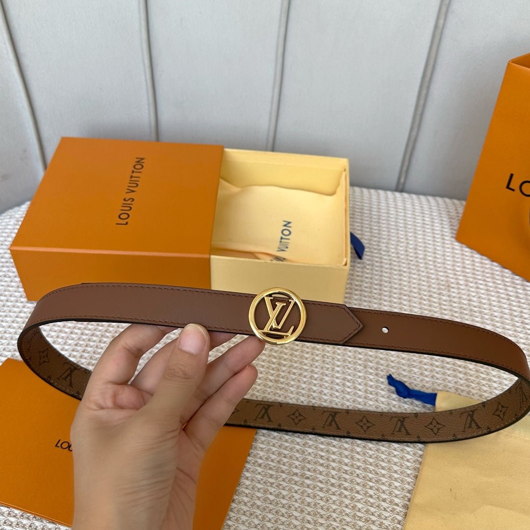 LV Canvas Gold Oval Belt - Image 6