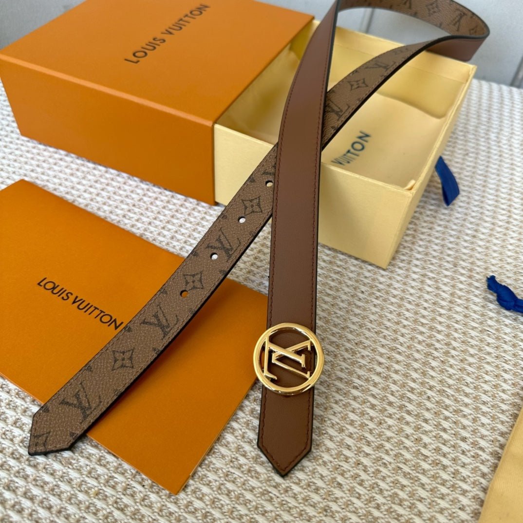 LV Canvas Gold Oval Belt - Image 5