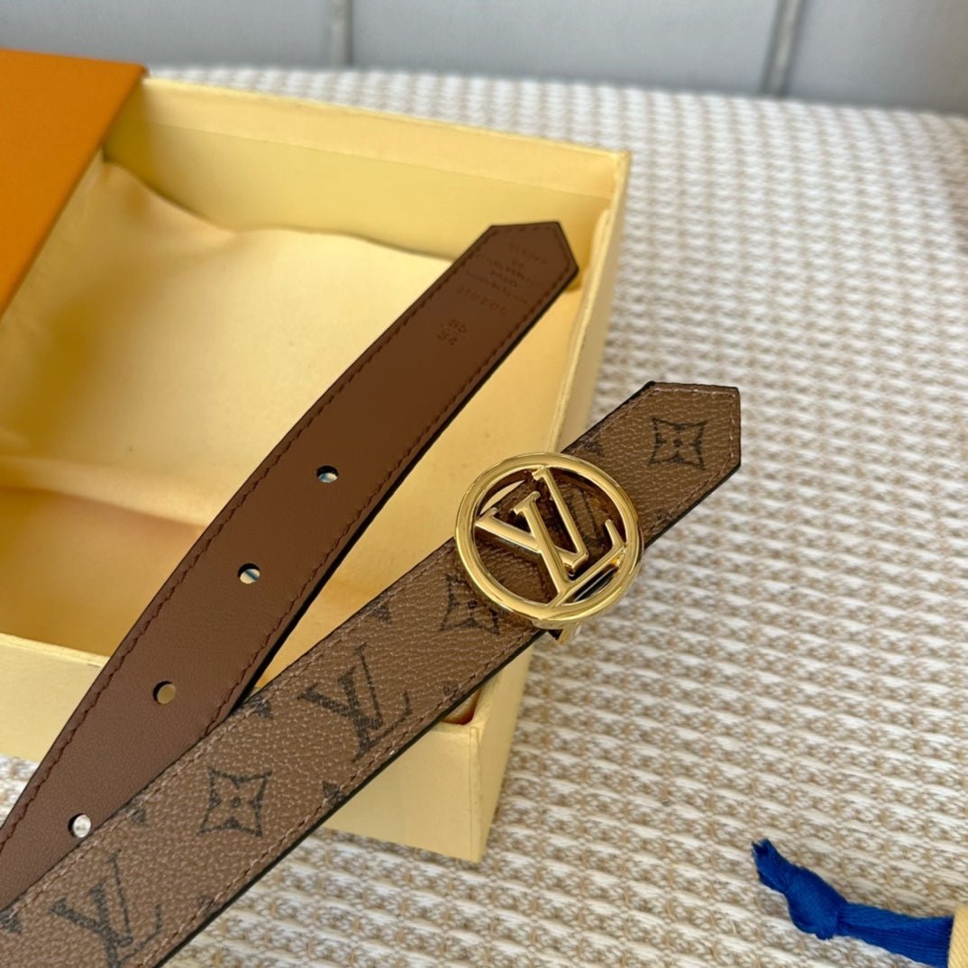 LV Canvas Gold Oval Belt - Image 3