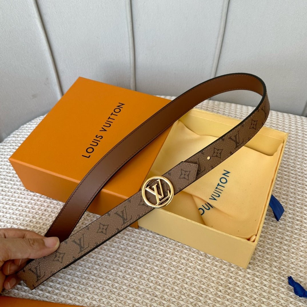 LV Canvas Gold Oval Belt - Image 4