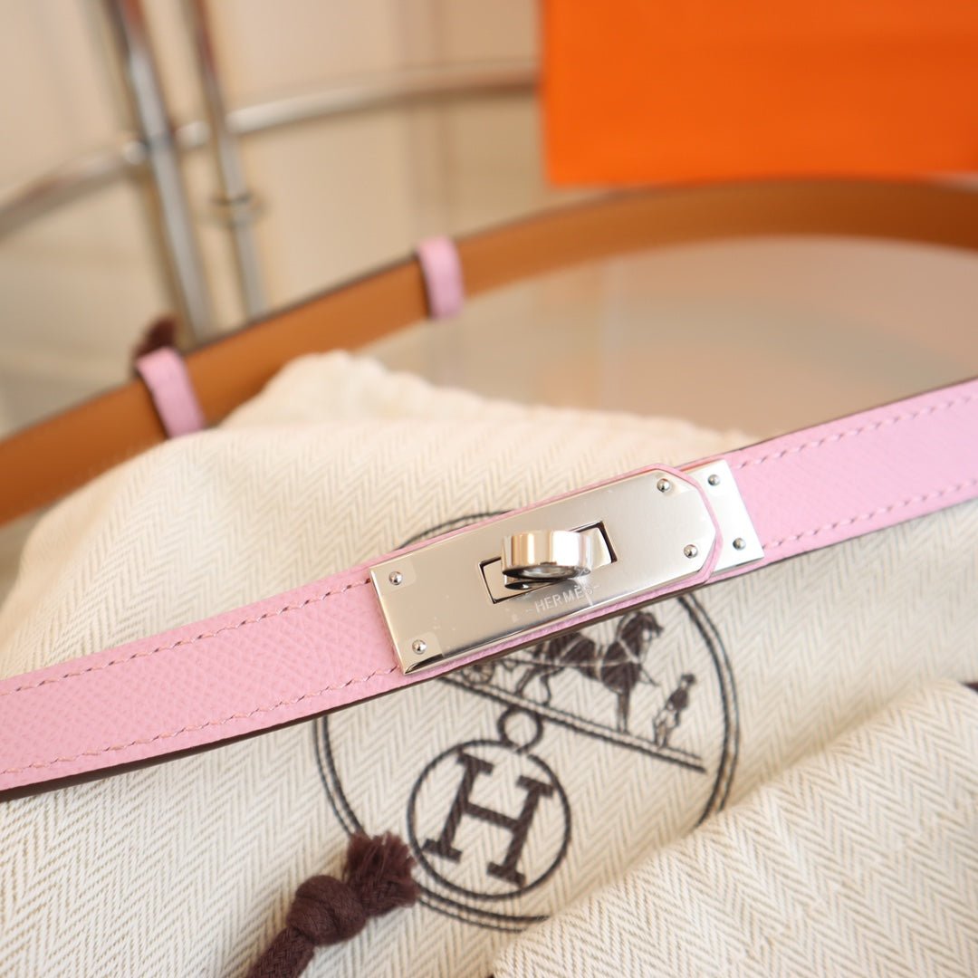 Alternative view of hm kelly belt 18mm pink epsom leather