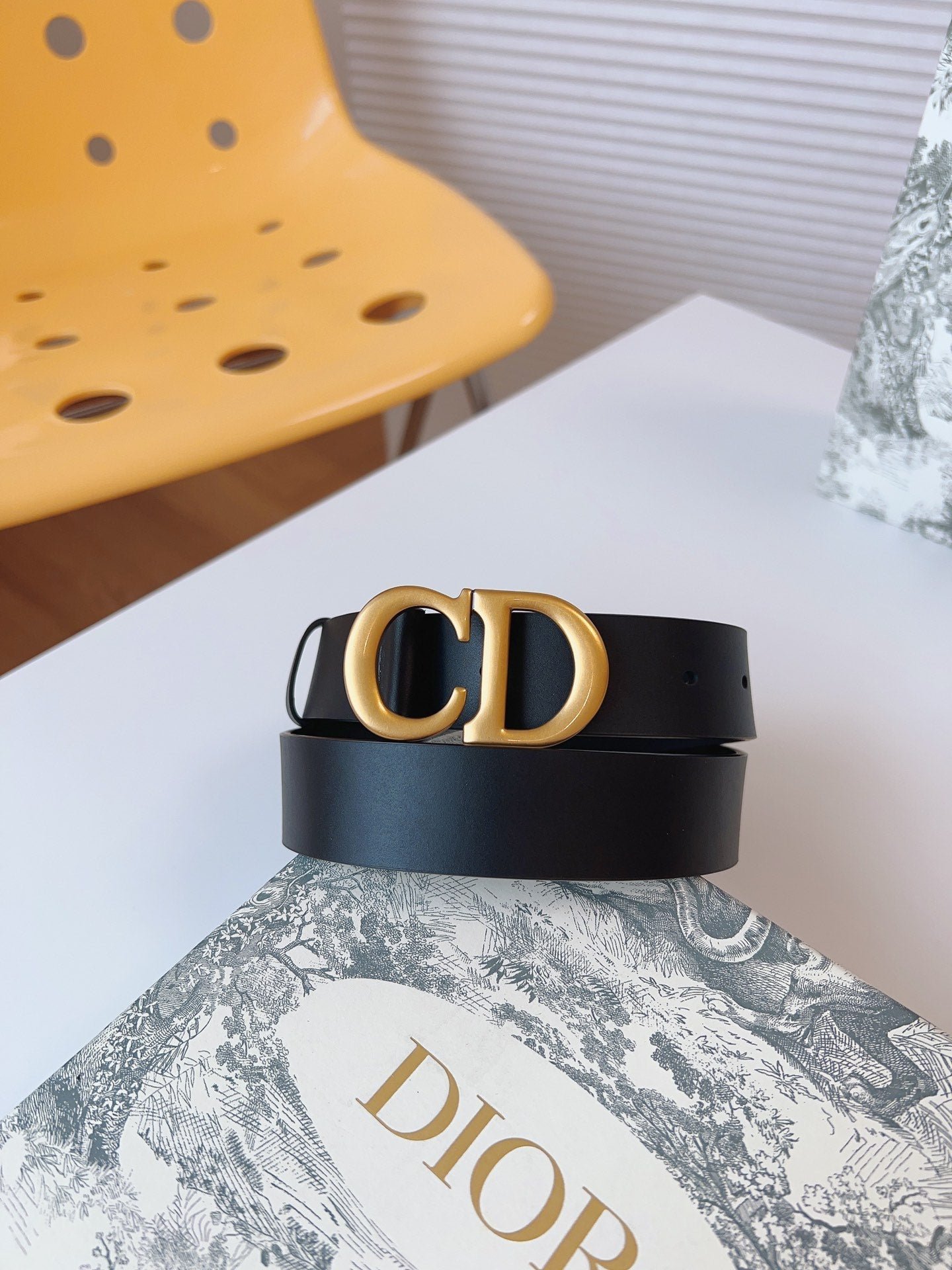 Alternative view of Dior Black Calfskin Gold CD Waist Belt