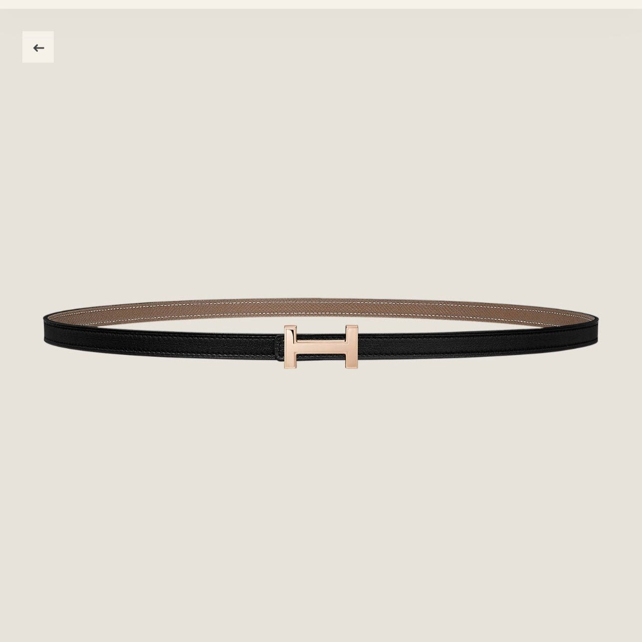 HM FOCUS BUCKLE & REVERSIBLE BLACK AND CAMEL BROWN LEATHER STRAP 13MM COPPER HARDWARE