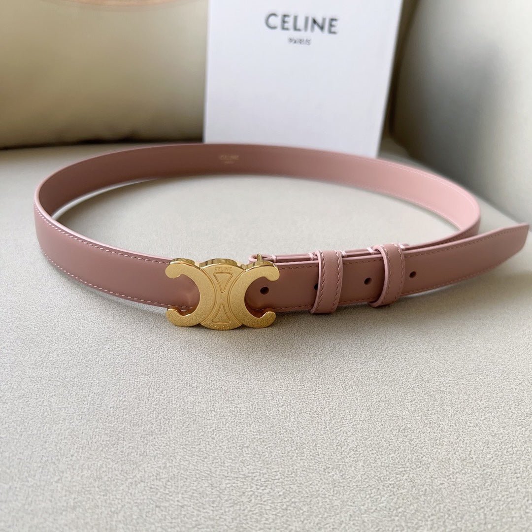 CELINE Pink Triomphe Gold Belt