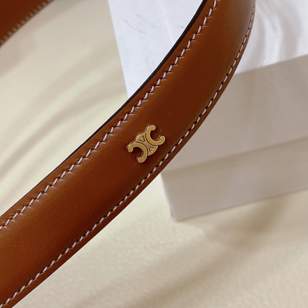 Alternative view of CELINE Tan Gold Buckle Belt