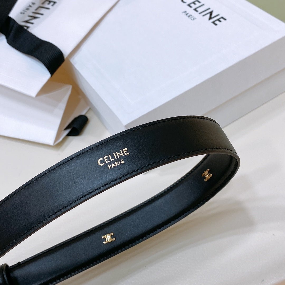 CELINE Black Gold Buckle Belt - Image 4