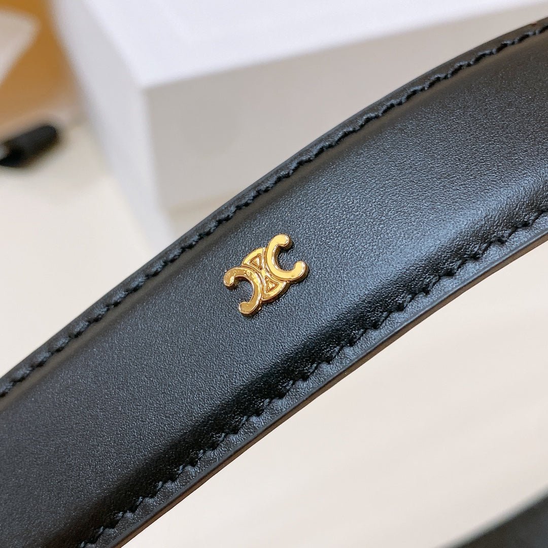CELINE Black Gold Buckle Belt - Image 3