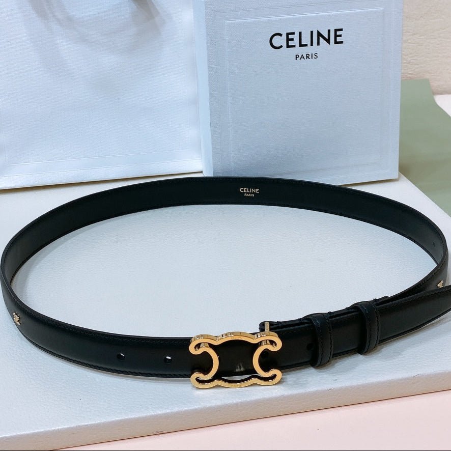 CELINE Black Gold Hollow Belt