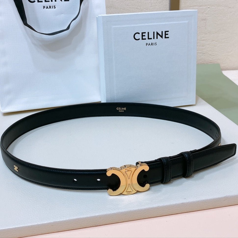 CELINE Black Gold Triomphe Belt
