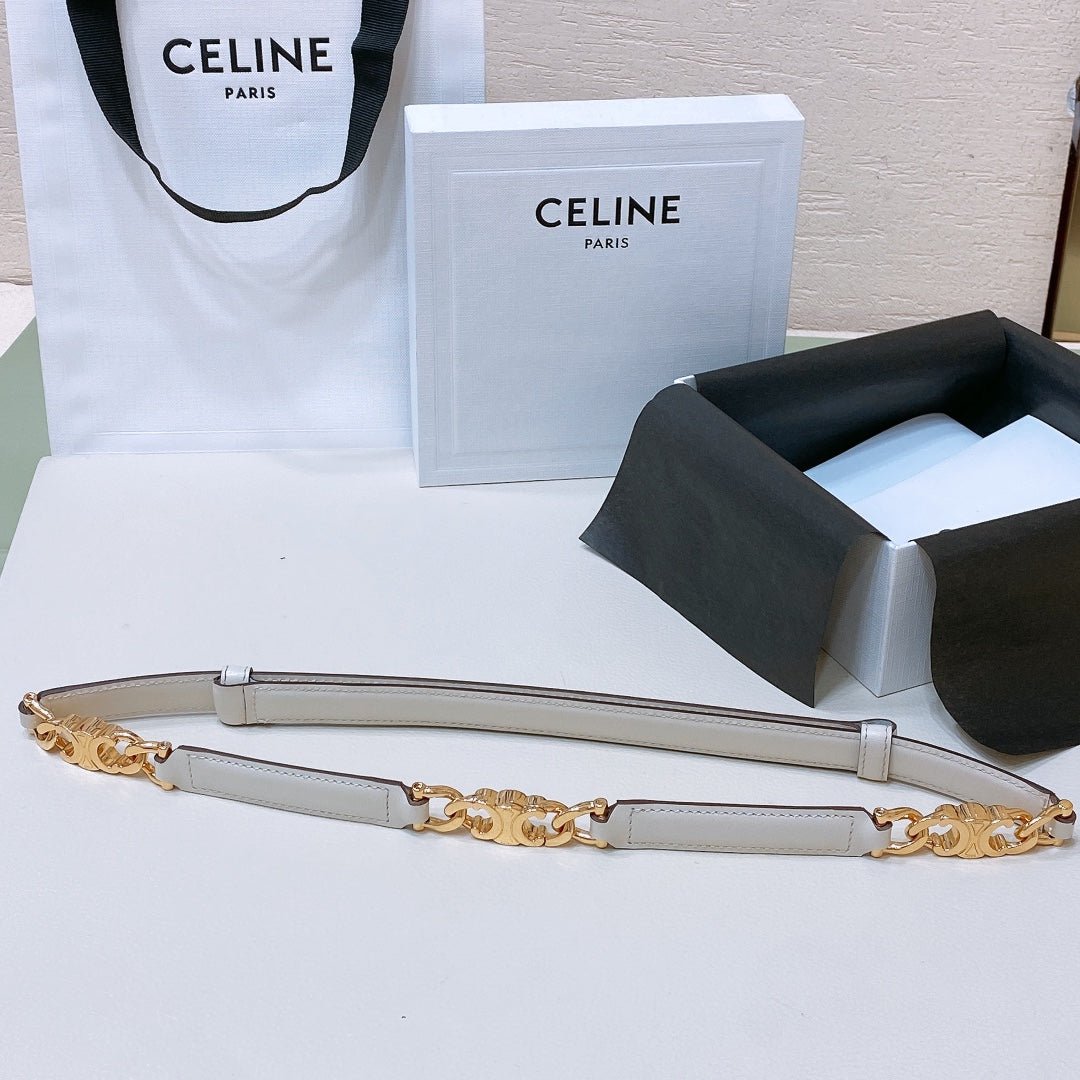 Alternative view of CELINE White Gold Chain Belt