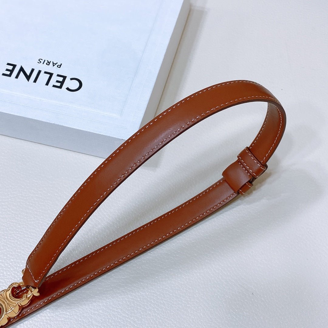 CELINE Tan Gold Chain Belt - Image 6