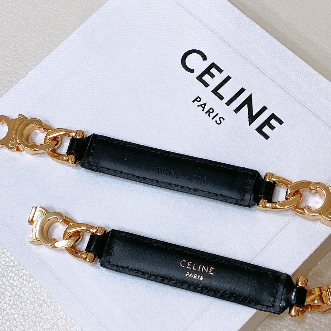 CELINE Black Triomphe Chain Belt - Image 6