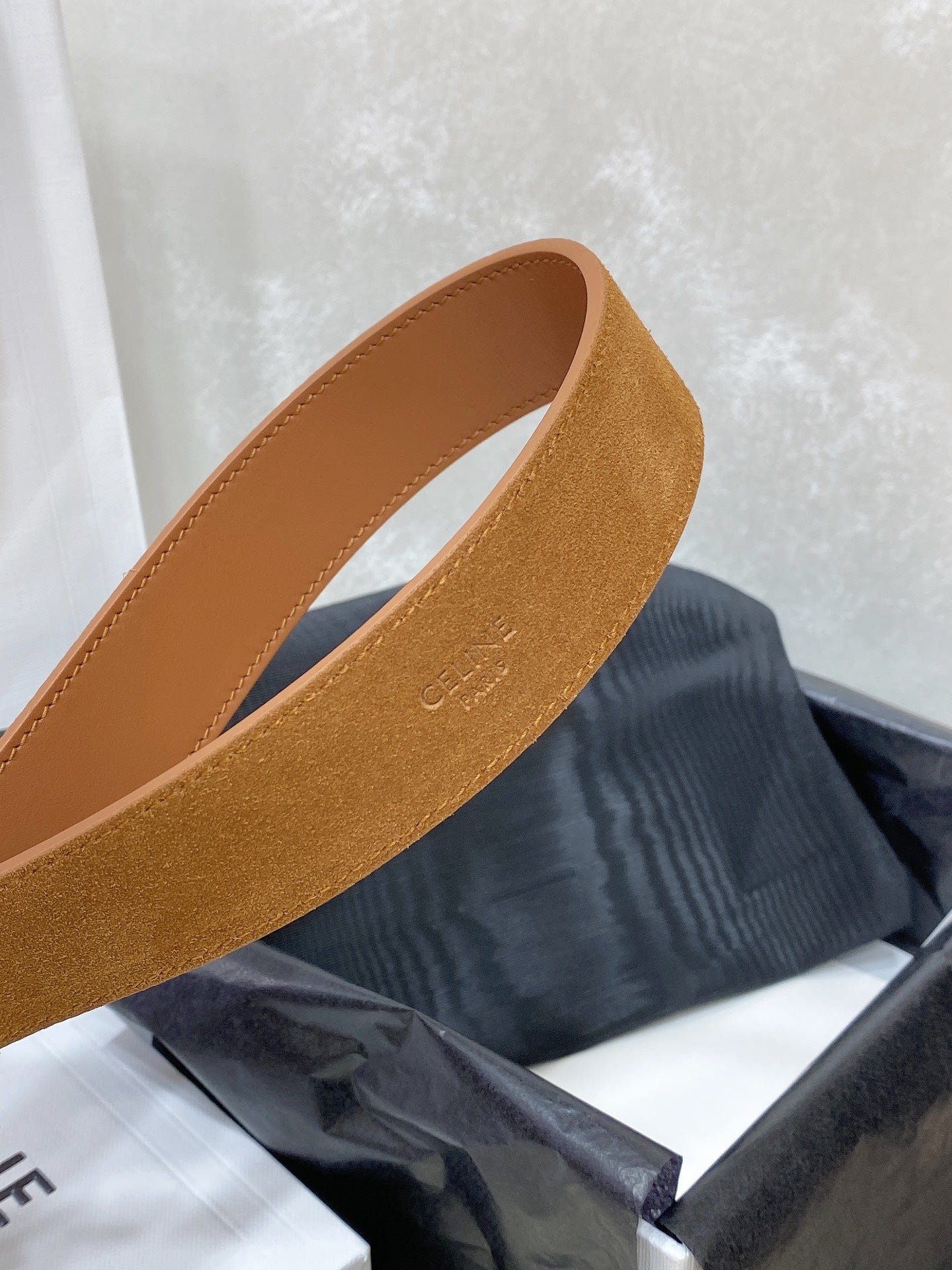 CELINE Tan Gold Triomphe Belt - Image 3