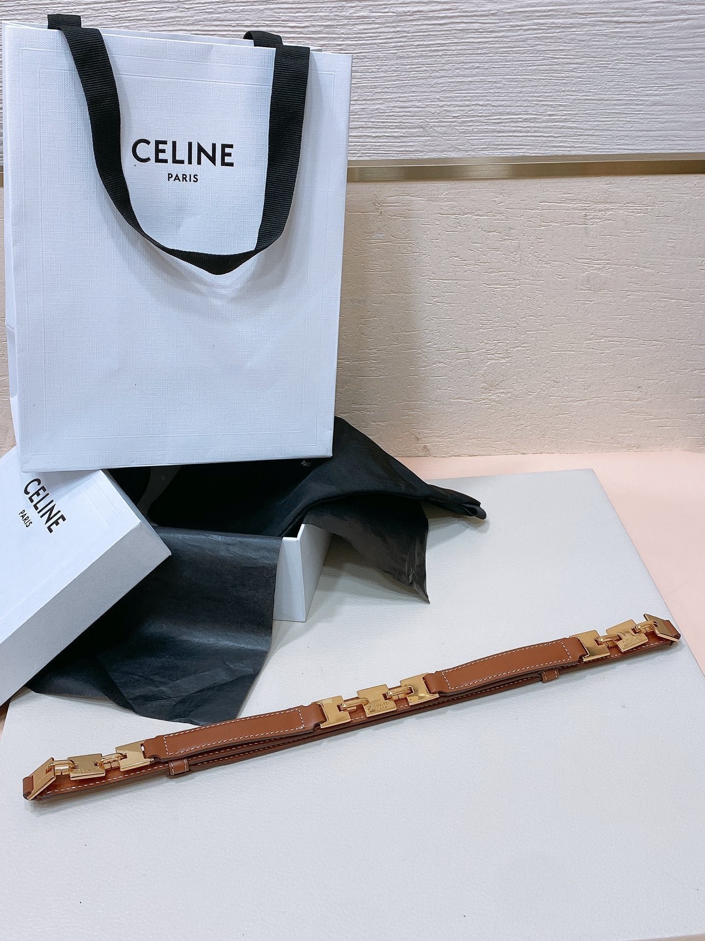 CELINE Tan Chain Link Belt - Image 4