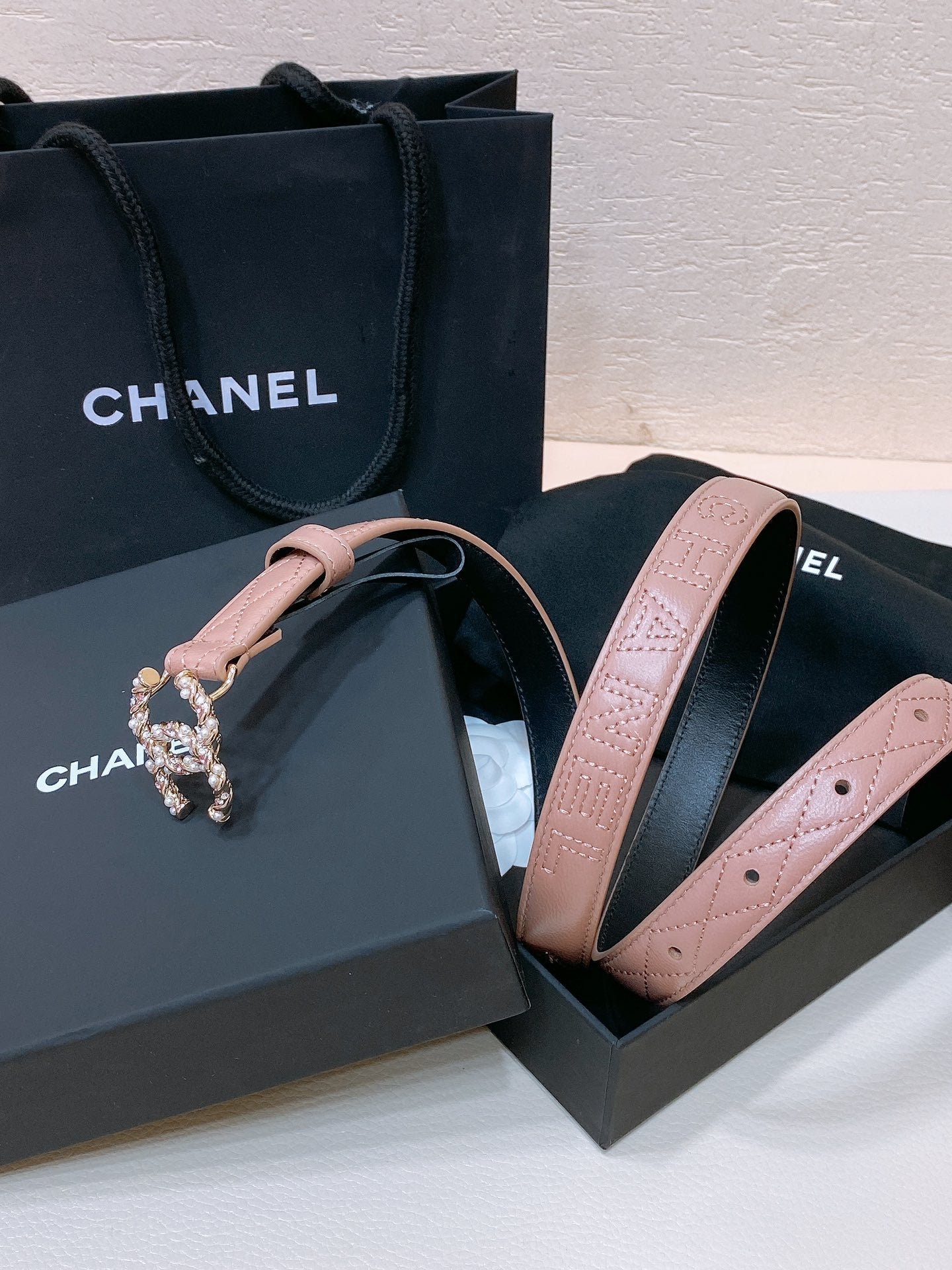 Alternative view of Chanel Nude Quilted Leather Belt