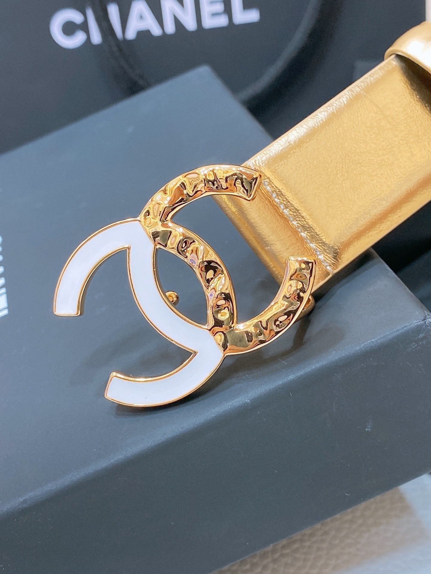 Alternative view of Chanel Metallic Gold Wide Belt
