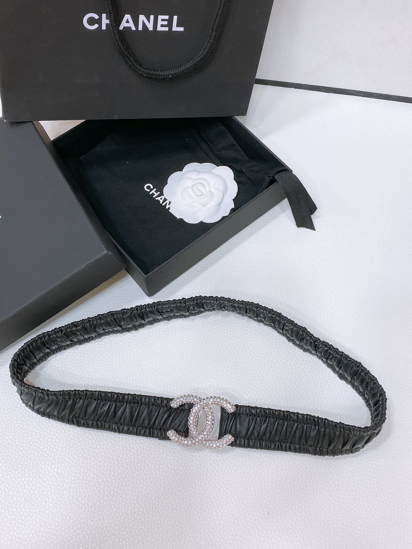Alternative view of Chanel Ruched Crystal Belt