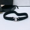 Chanel Ruched Silver Belt