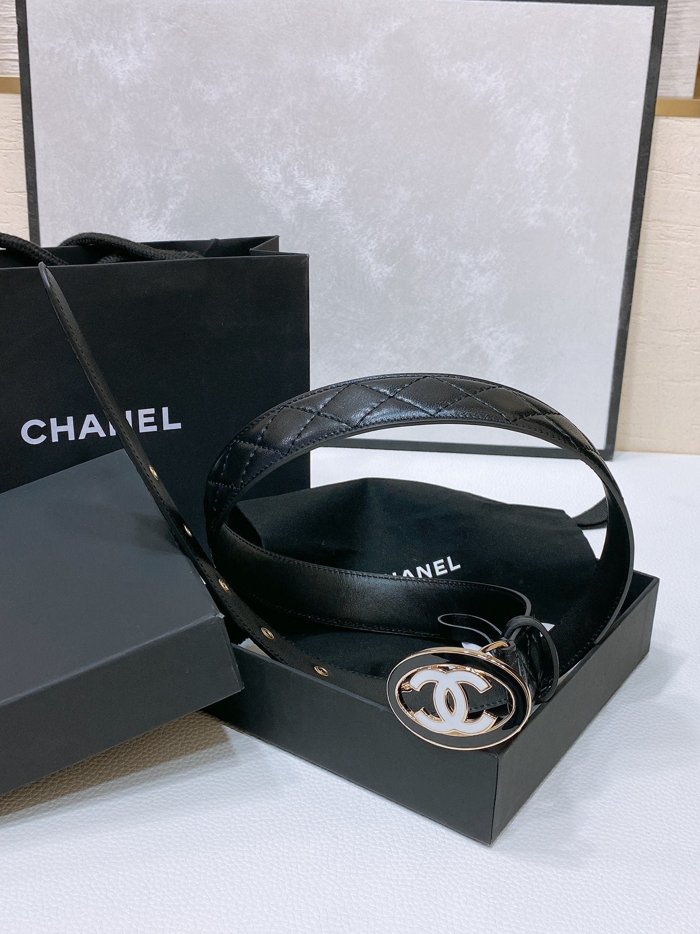 Alternative view of Chanel Quilt Oval Logo Belt