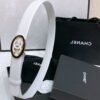 Chanel Cream Plain Oval Gold Belt