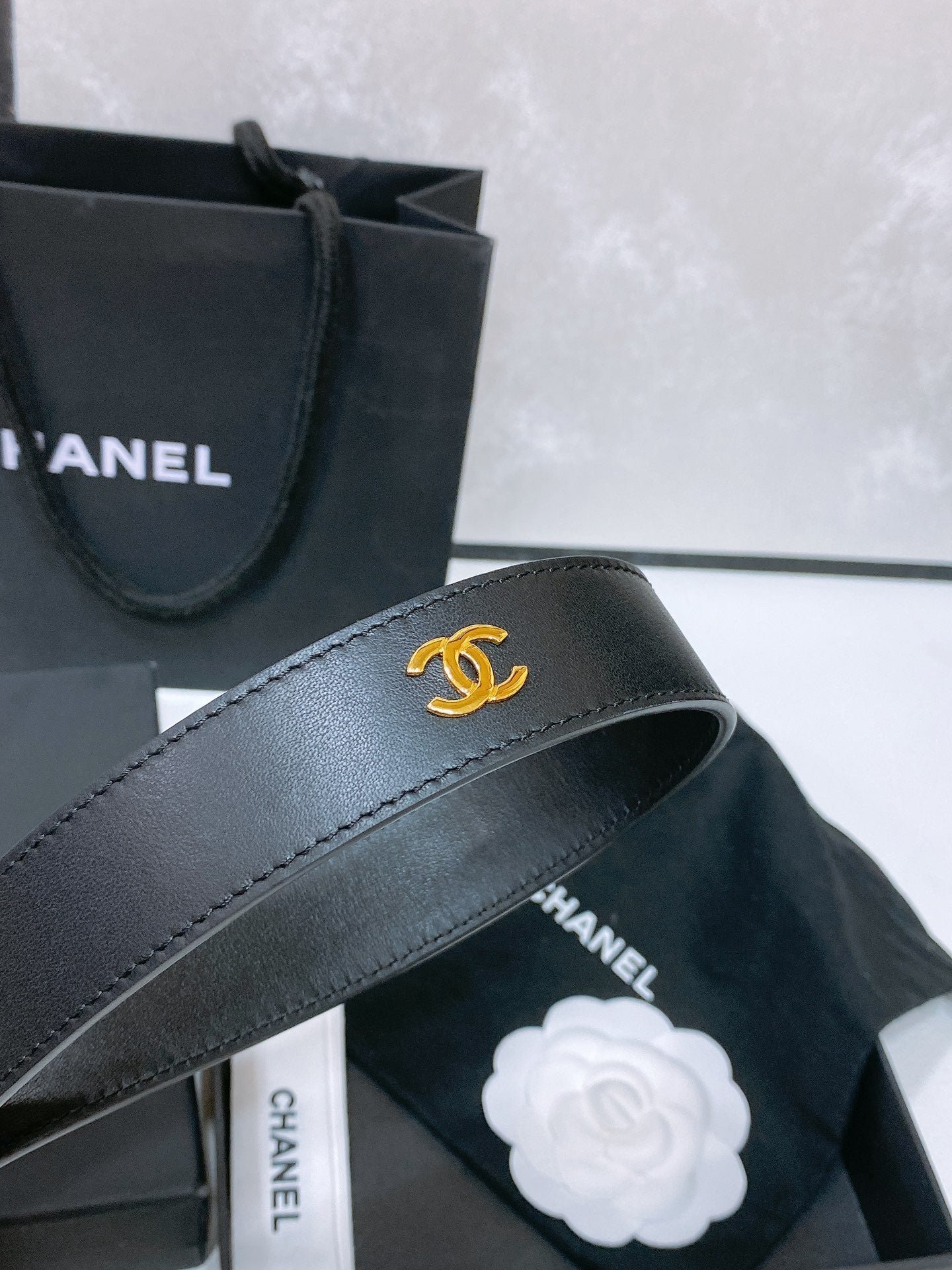 Chanel Gold Logo Crystal Belt - Image 3
