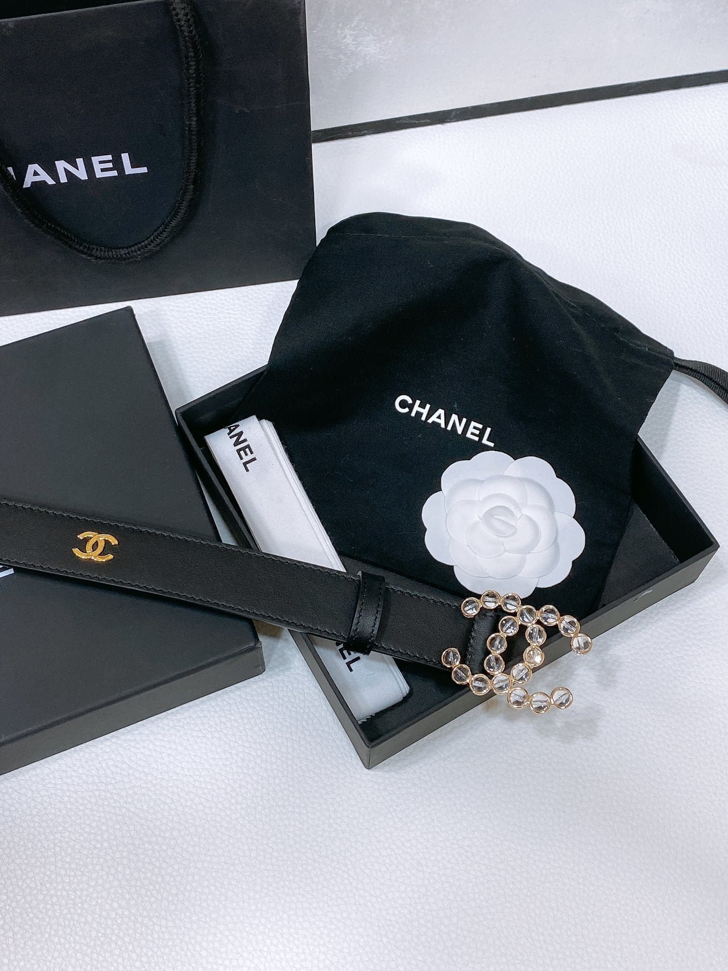 Chanel Gold Logo Crystal Belt - Image 4