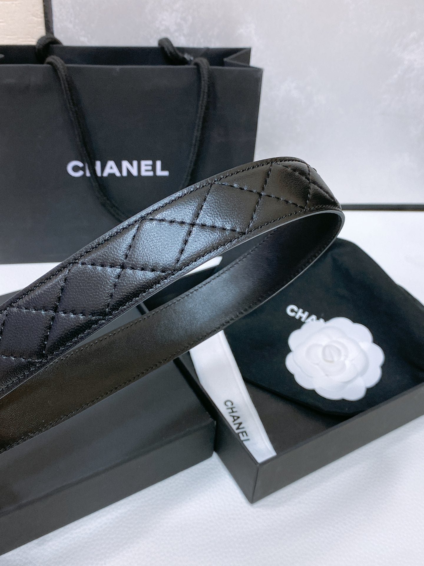 Chanel Diamond Quilt Belt - Image 6