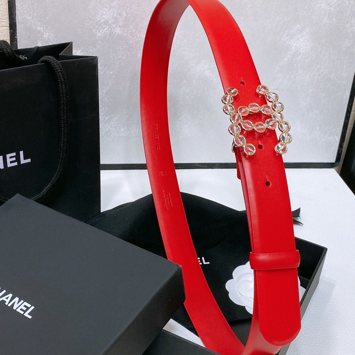 Alternative view of Chanel Crystal Red Belt