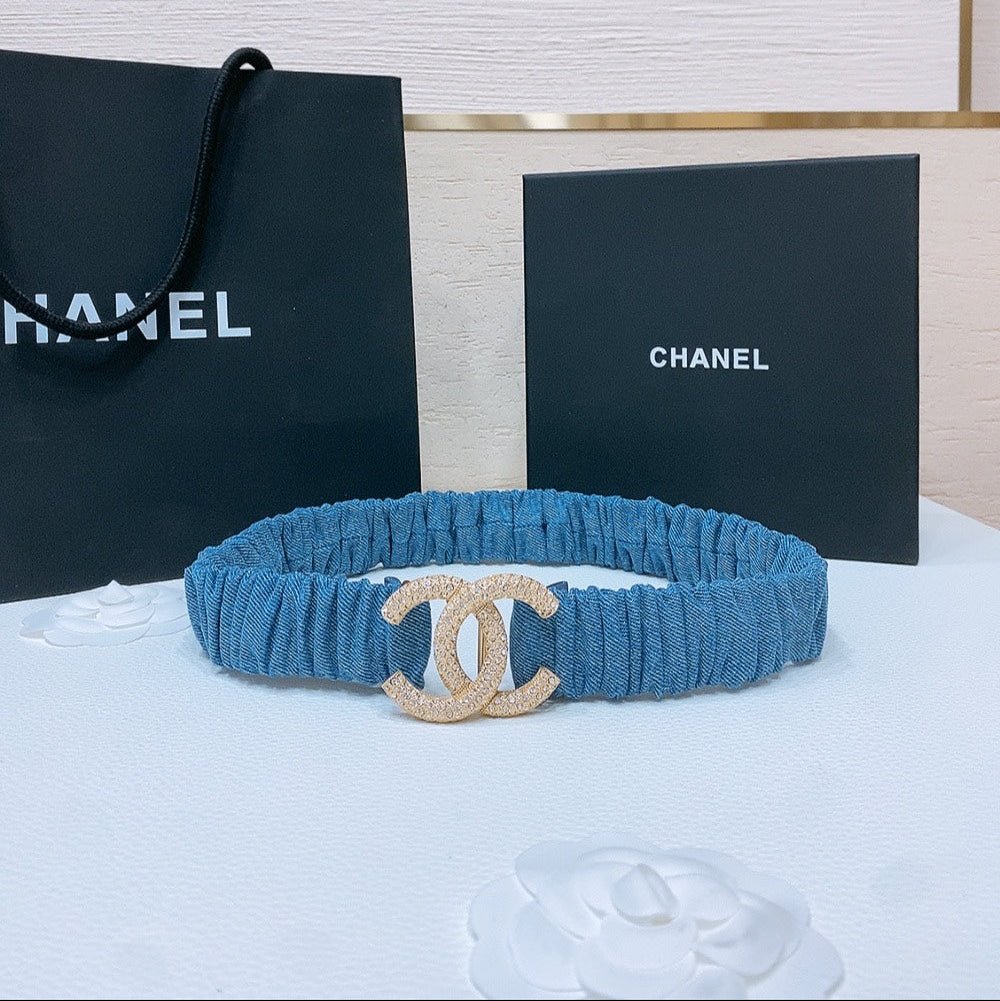 Chanel Ruched Denim Belt