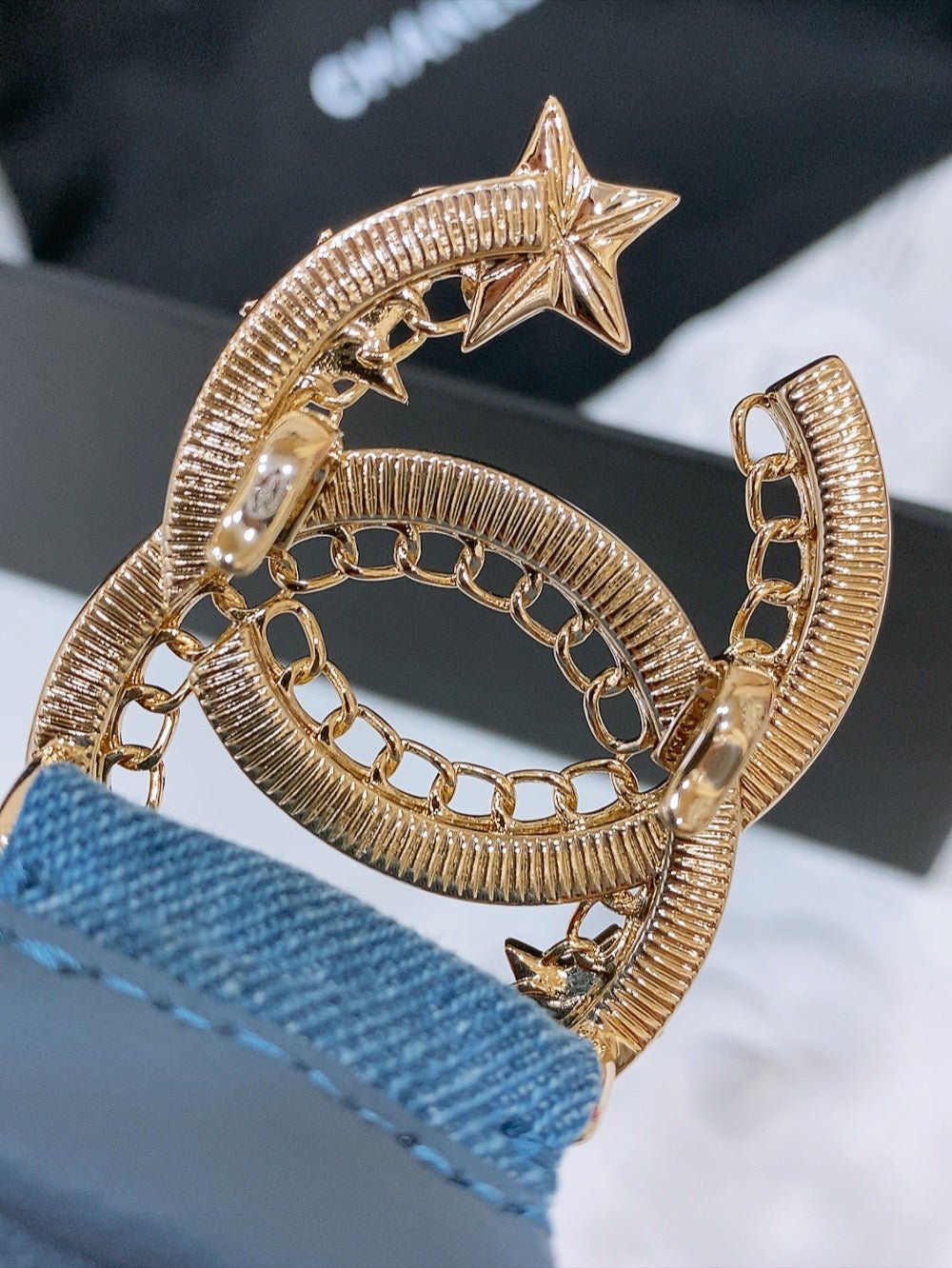 Chanel Ruched Denim Belt - Image 4