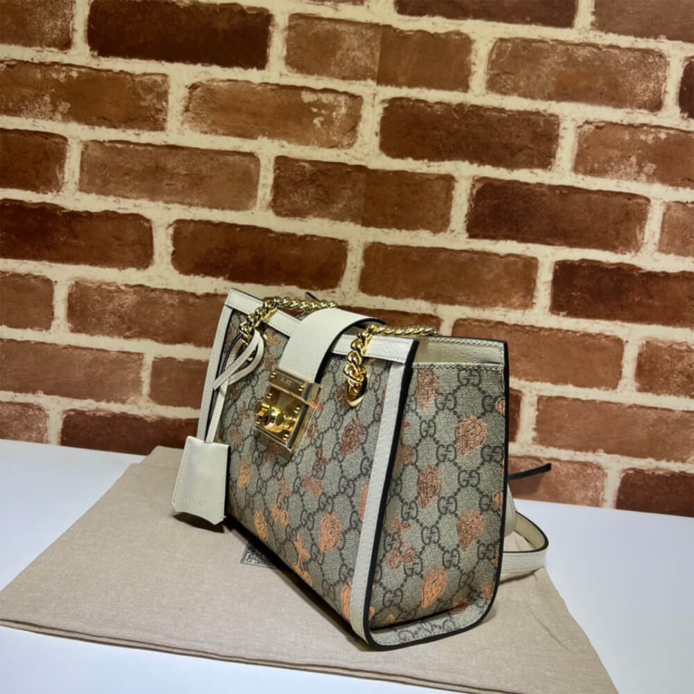 Alternative view of GG Padlock small berry tote bag