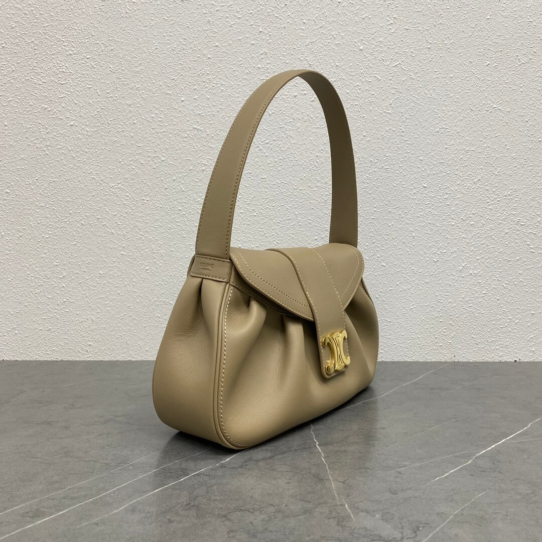 Alternative view of CELINE Medium POLLY bag in soft calfskin