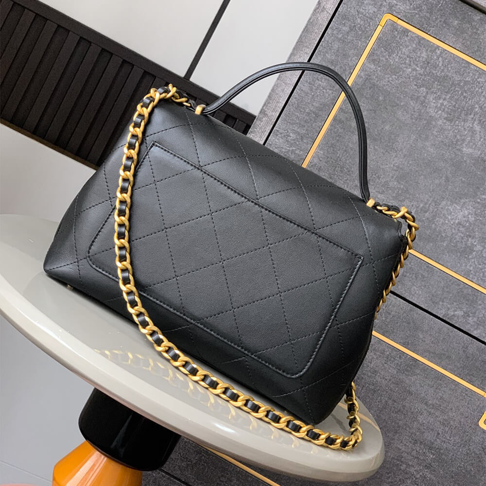Chanel Large Flap Bag With Top Handle(HIGH-END GRADE) - Image 7