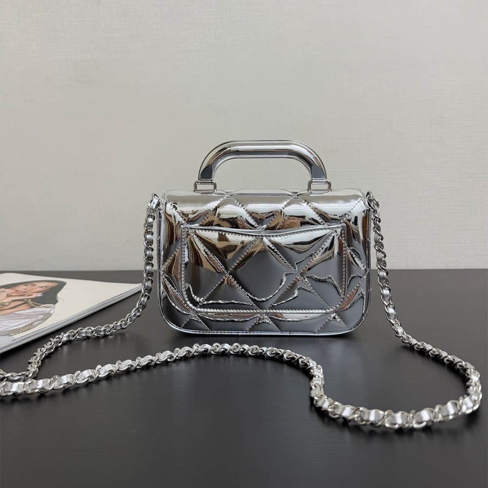 CHANEL Mini Flap Bag with Top Handle(high-end grade) - Image 3